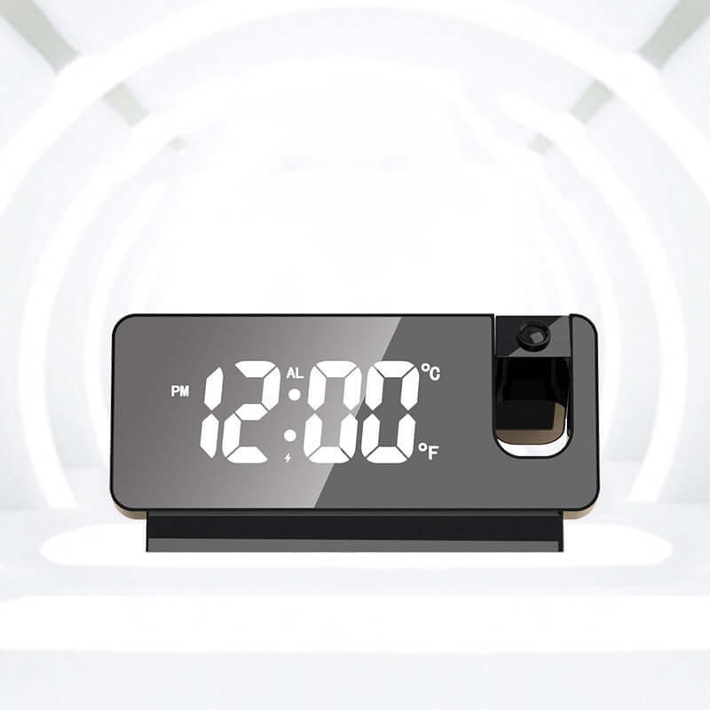 smart led projection alarm clock with usb charging