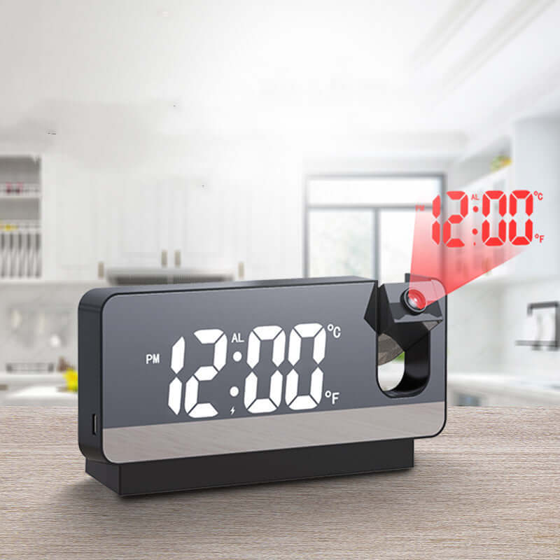 smart led projection alarm clock digital display
