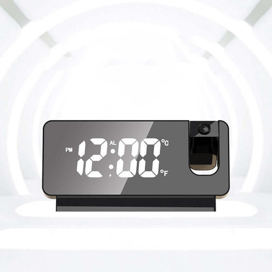 smart led projection alarm clock with usb charging