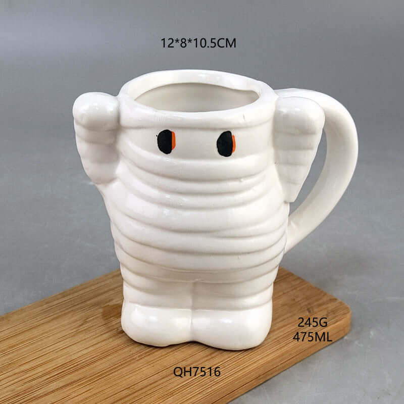 Halloween Ghost Mug | Mummy Ceramic Coffee Cup for Halloween